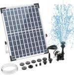 Ensemble fontaine solaire 12W, 12 buses à double couche, pour étang et piscine