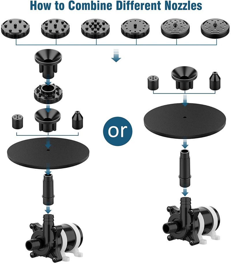 Ensemble fontaine solaire 12W, 12 buses à double couche, pour étang et piscine – Image 4