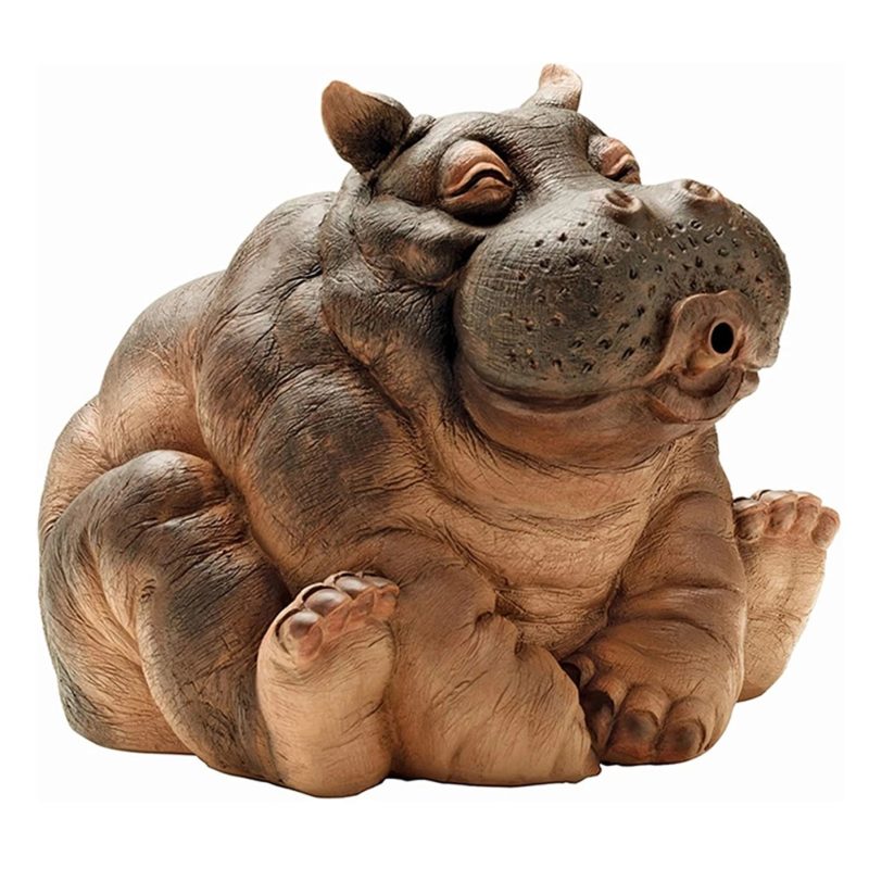 Fontaine d'eau hippopotame en résine, 16 cm – Image 1