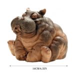 Fontaine d'eau hippopotame en résine, 16 cm – Image 5