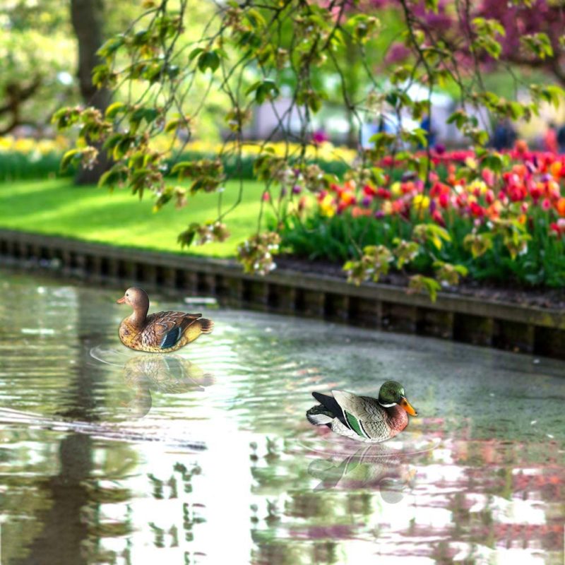 98726-e9sirc.jpg Statue de canard Mandarin, sculptures d'animaux artificiels, 22 cm – Image 4