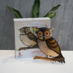 Figurine animale hibou en métal, art suspendu pour le Jardin – Image 6