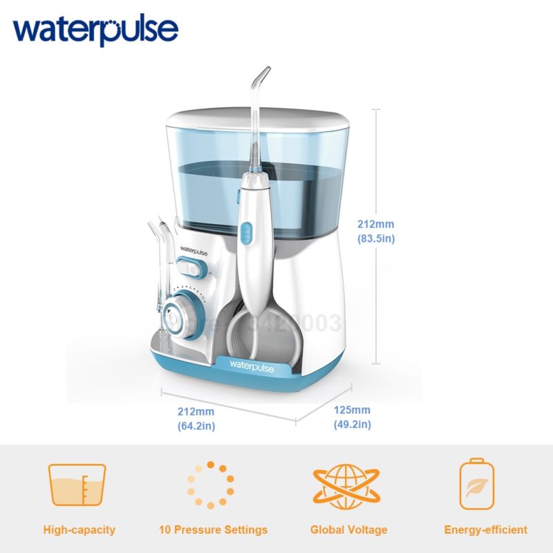 Waterpulse V300, Irrigation orale 800ml, soins dentaire, 10 niveaux de pression réglable – Image 6