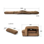 Fauteuil-lit pliable et réglable avec accoudoirs, idéal pour le salon ou la chambre à coucher – Image 9