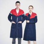 Manteau de travail gris en Poly coton à manches longues avec bandes Hi Vis – Image 2