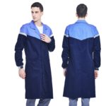 Manteau de travail gris en Poly coton à manches longues avec bandes Hi Vis – Image 4