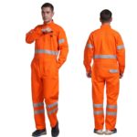 Salopette de mécanicien 100% coton, avec rayures réfléchissantes – Image 2