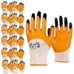Lot de 12 paires de gants de sécurité, résistantes à l'usure, protection des mécaniciens