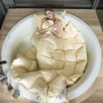 Couette en 95% duvet d'oie, 100% coton, 4 saisons