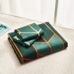 Ensemble 3 pièces avec motif géométrique, housse de couette et taies d'oreiller, drap fin et léger – Image 4