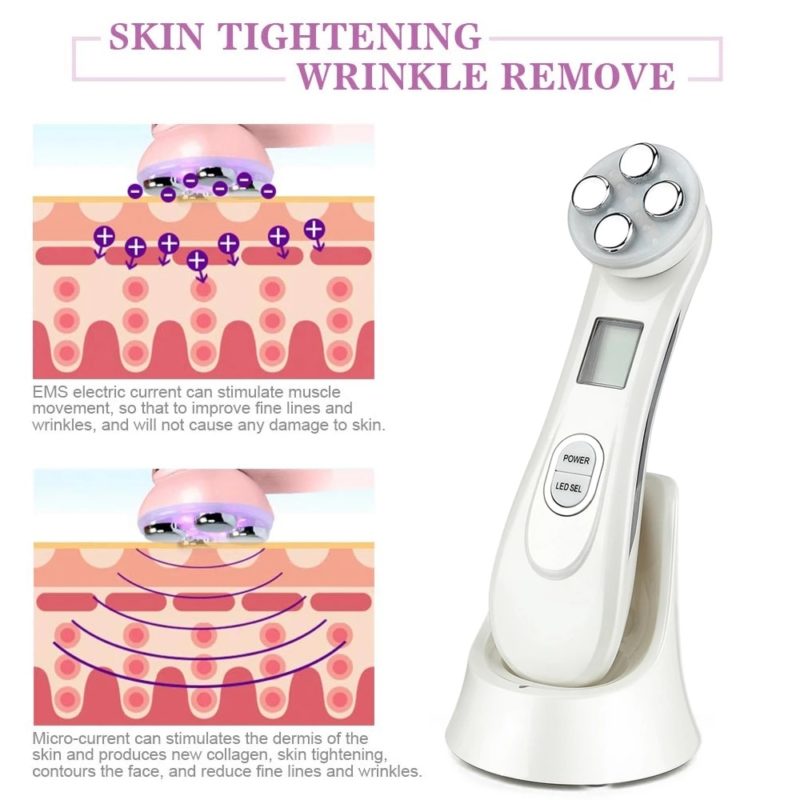 Ensemble de 4 types de machines esthétiques, épurateur de peau à vibrations ultrasoniques, dissolvant de points noirs, EMS RF, masseur facial, pelle de cavitation propre, Peeling, Lifting du visage – Image 2