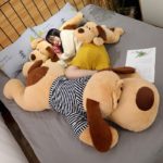 Peluche géante chien couché, doux au toucher, oreiller, de 70 à 130 cm – Image 3
