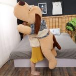 Peluche géante chien couché, doux au toucher, oreiller, de 70 à 130 cm – Image 2