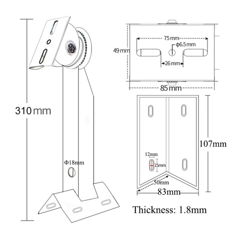 111162-y3u1h2.jpg Support mural d'angle pour caméra de sécurité, en aluminium étanche – Image 6