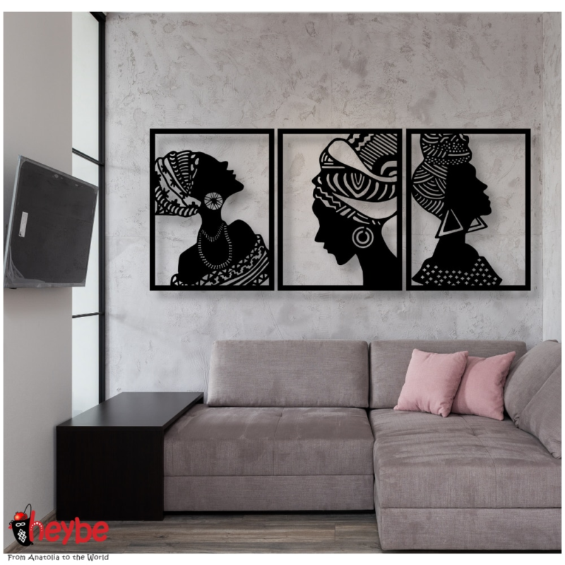 111276-duvfby.png Ensemble 3 pièces, art mural en bois, femmes africaines, 3D créatif et élégant – Image 5