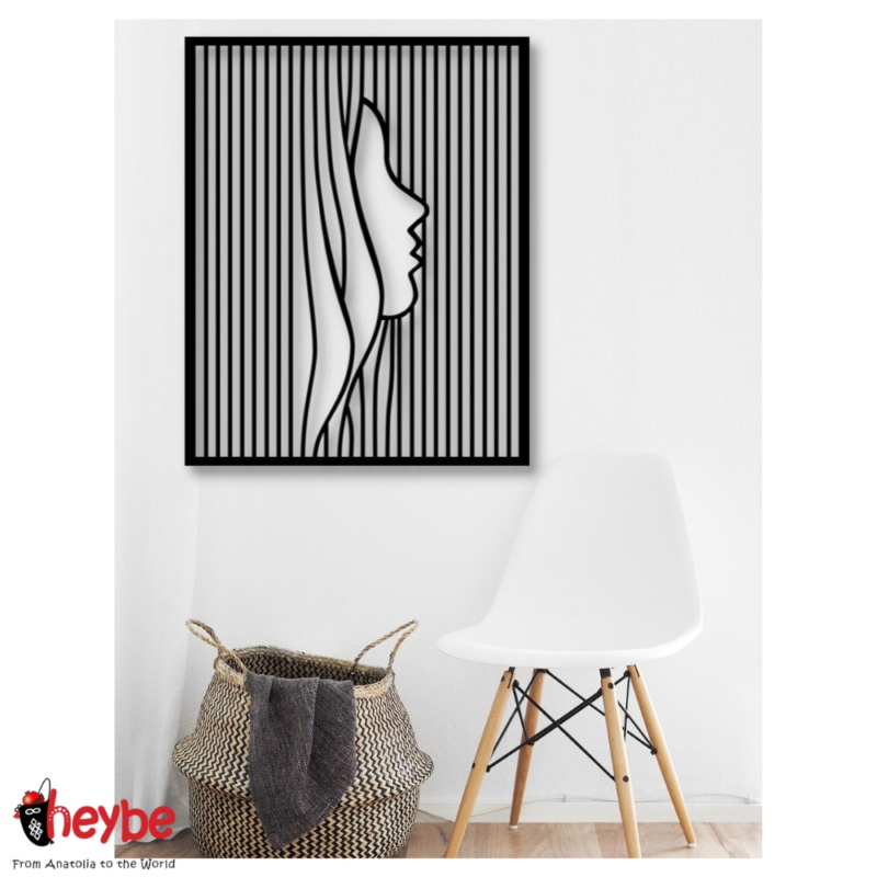 111284-rbs5de.png Art mural en bois, portrait de visage à rayures verticales, design moderne – Image 5