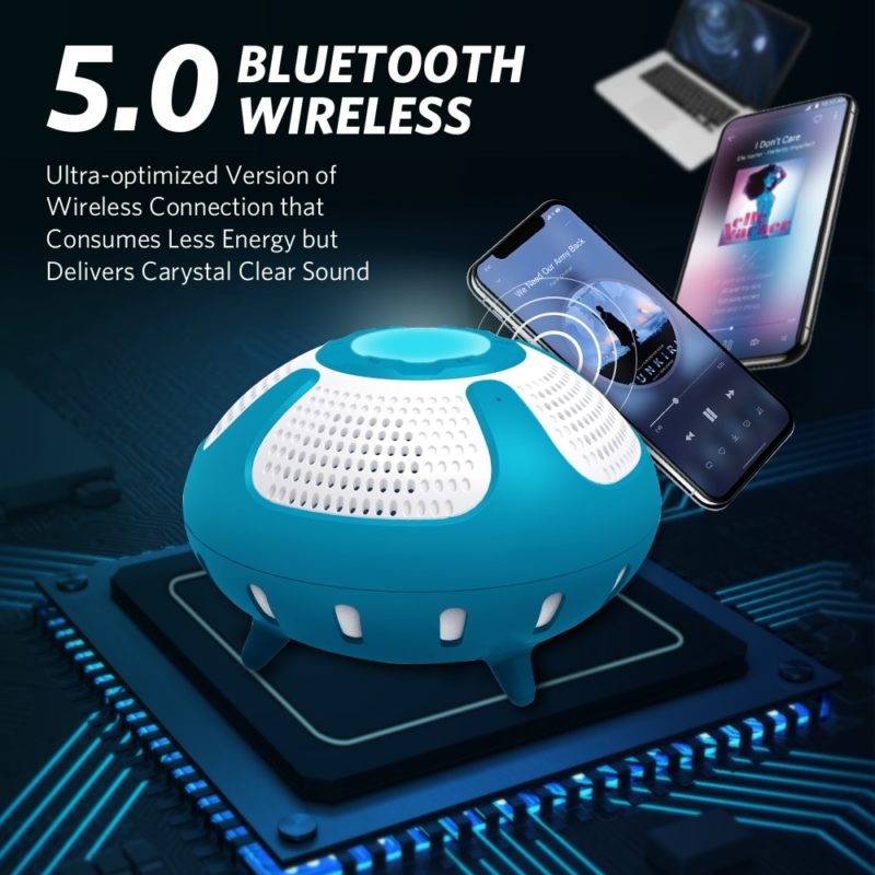 Enceinte Bluetooth 5.0 portable, étanche IPX7, flottant, sans fil, pour l'extérieur, caisson de basses – Image 4
