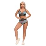 Ensemble de fitness 2 pièces, short et haut court, taille haute, dos nu, imprimé – Image 14