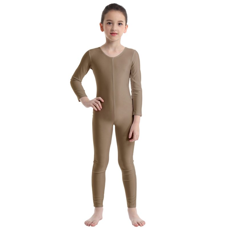 Combinaison de danse à manches longues pour enfant, justaucorps de gymnastique, Zentai – Image 4
