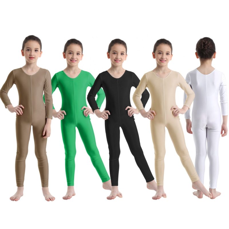 Combinaison de danse à manches longues pour enfant, justaucorps de gymnastique, Zentai – Image 2
