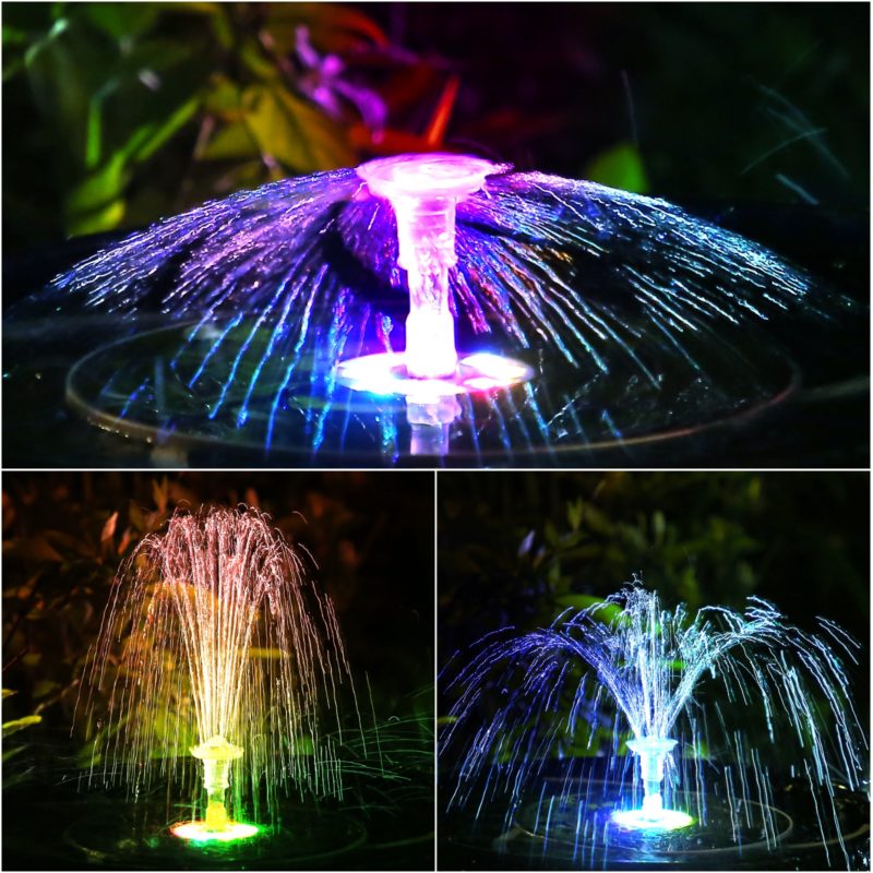 Fontaine à eau solaire 5.5W à LED avec 16 Buses, 3000mAh, pour jardin, bain d'oiseaux, étang – Image 6