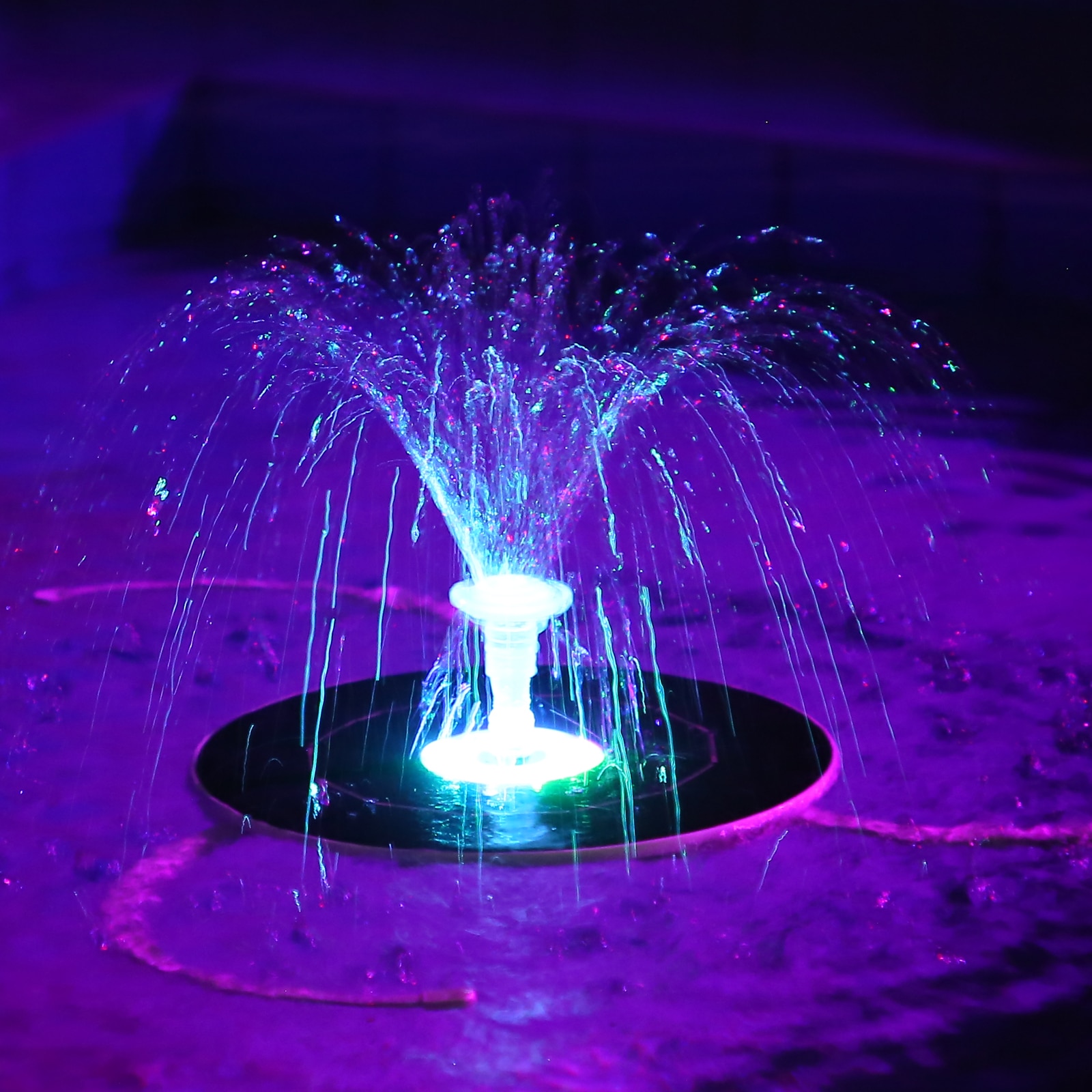 Fontaine Solaire pour Bassin avec LED, Fontaine A Eau Solaire