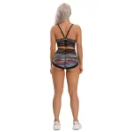 Ensemble de fitness 2 pièces, short et haut court, taille haute, dos nu, imprimé – Image 19