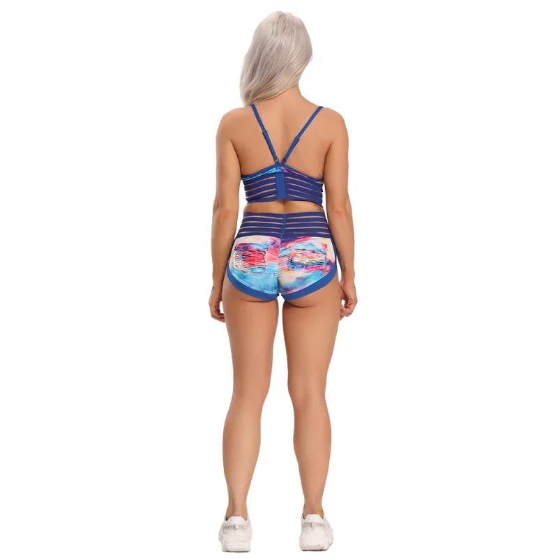 H6e6252680ddd403ca03a02d411e374bdT Ensemble de fitness 2 pièces, short et haut court, taille haute, dos nu, imprimé – Image 13