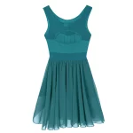 Robe Léotard de danse en mousseline, asymétrique sans manches – Image 10