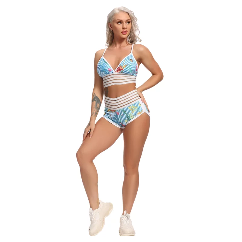 Hb1765378b6074d8685c3e298b84294bdy Ensemble de fitness 2 pièces, short et haut court, taille haute, dos nu, imprimé – Image 9