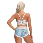 Ensemble de fitness 2 pièces, short et haut court, taille haute, dos nu, imprimé – Image 2