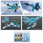 Blocs de construction d'avion de combat, Su-27, grande taille, compatible LEGO – Image 3