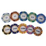 Lot de 20 jetons de Poker en argile, Casino, 14 g, 40 mm