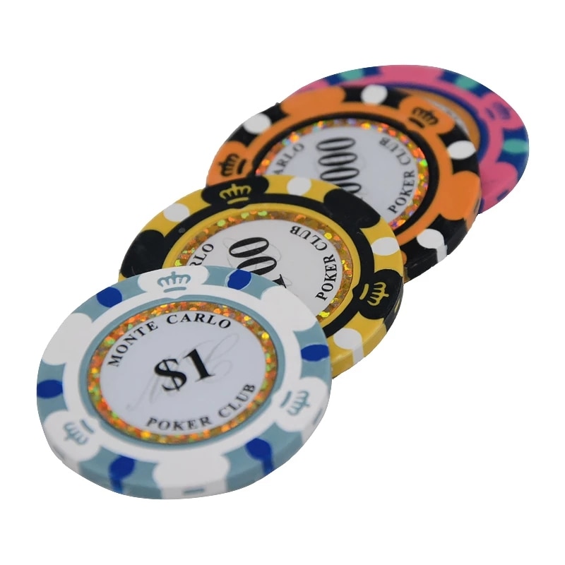 Jetons de poker avec valeur Monte Carlo