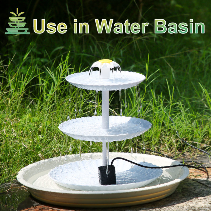 Ensemble de fontaine solaire 2.5W à 3 niveaux, adapté au bain d’oiseaux – Image 2