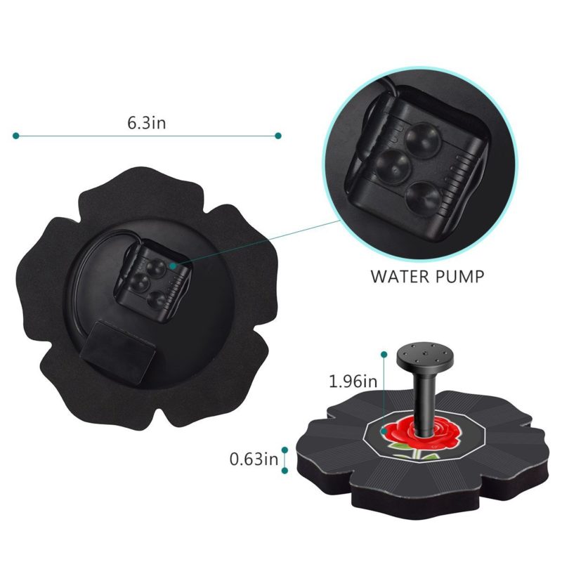 Fontaine solaire à circulation d'eau 7V, pour étang, piscine, décoration, bain d'oiseaux – Image 3