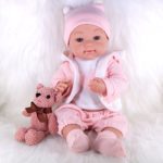 Poupée de bébé en silicone souple, imperméable, avec ours en peluche, 43 cm – Image 2