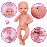Poupée de bébé en silicone souple, imperméable, avec ours en peluche, 43 cm – Image 5