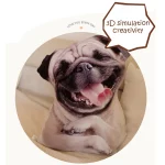 Coussin 3D en forme de chien, rembourrage en coton, 50 cm – Image 2