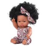 Poupée de bain en silicone et vinyle, Bébé africain, 35 cm