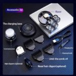 Rasoir électrique rechargeable 5 en 1, à tête flottante, station de charge USB, LCD – Image 3