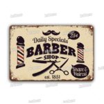 Plaque en métal rétro, barber shop, design, 20×30 cm – Image 4