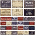 Plaque en métal rétro, nom de rue, signalétique, 20×30 cm