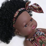 Poupée de bain en silicone et vinyle, Bébé africain, 35 cm – Image 4
