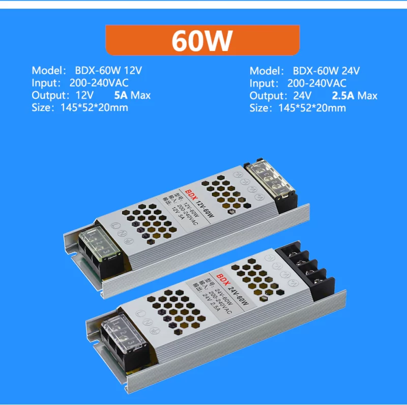 Transformateur d'éclairage ultra mince, driver LED, DC 12V, 24V, 60 à 400W, CE, ROHS – Image 5