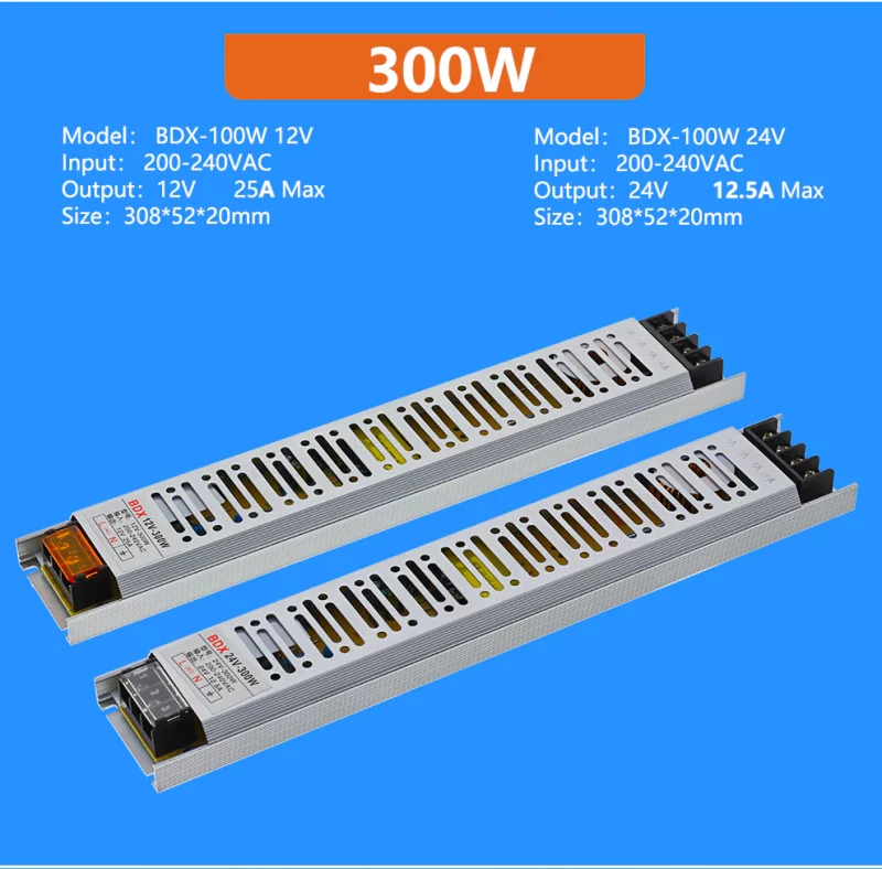 Transformateur d'éclairage ultra mince, driver LED, DC 12V, 24V, 60 à 400W, CE, ROHS – Image 9