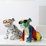 Figurine en résine de Bouledogue Anglais, Graffiti, artisanat créatif, décoration
