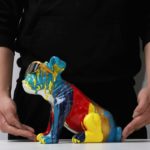 Figurine en résine de Bouledogue Anglais, Graffiti, artisanat créatif, décoration – Image 6