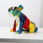 Figurine en résine de Bouledogue Anglais, Graffiti, artisanat créatif, décoration – Image 2