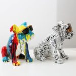 Figurine en résine de Bouledogue Anglais, Graffiti, artisanat créatif, décoration – Image 5